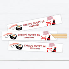Load image into Gallery viewer, Sushi Chopsticks, Personalized Chopsticks, Sushi Party, Sushi Party Decor, Japanese Restaurant, Japanese Inspired Gift, Japanese Chopstick
