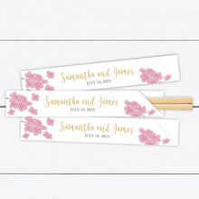 Load image into Gallery viewer, Cherry Blossom Chopsticks, Personalized Chopsticks, Chopsticks Personalized, Pink Cherry Blossoms, Red Cherry Blossoms, Chopstick Sleeve
