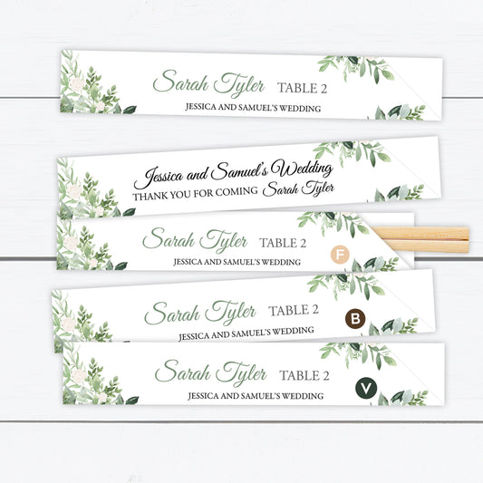 Place Card, Escort Card, Personalized Chopstick Sleeve Holder Place Card, Chopstick Sleeve Escort Card, Personalized Chopstick Sleeve