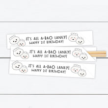 Load image into Gallery viewer, Bao, Bao Dumpling, Bao Bun, Personalized Chopsticks, Chopstick Sleeves, Dim Sum, First Birthday, Bao Theme, Dumpling Birthday, Chopsticks
