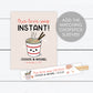 Noodle Print, Noodle Poster, Custom Noodle Print, Our Love Was Instant Print, Noodle Station, Custom Chopstick Sleeves Sign