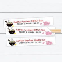 Load image into Gallery viewer, Ramen Party, Ramen Party Chopstick Sleeves, Ramen Party Chopsticks, Noodle Station, Personalized Chopstick Sleeves, Ramen Sign, Noodle Sign
