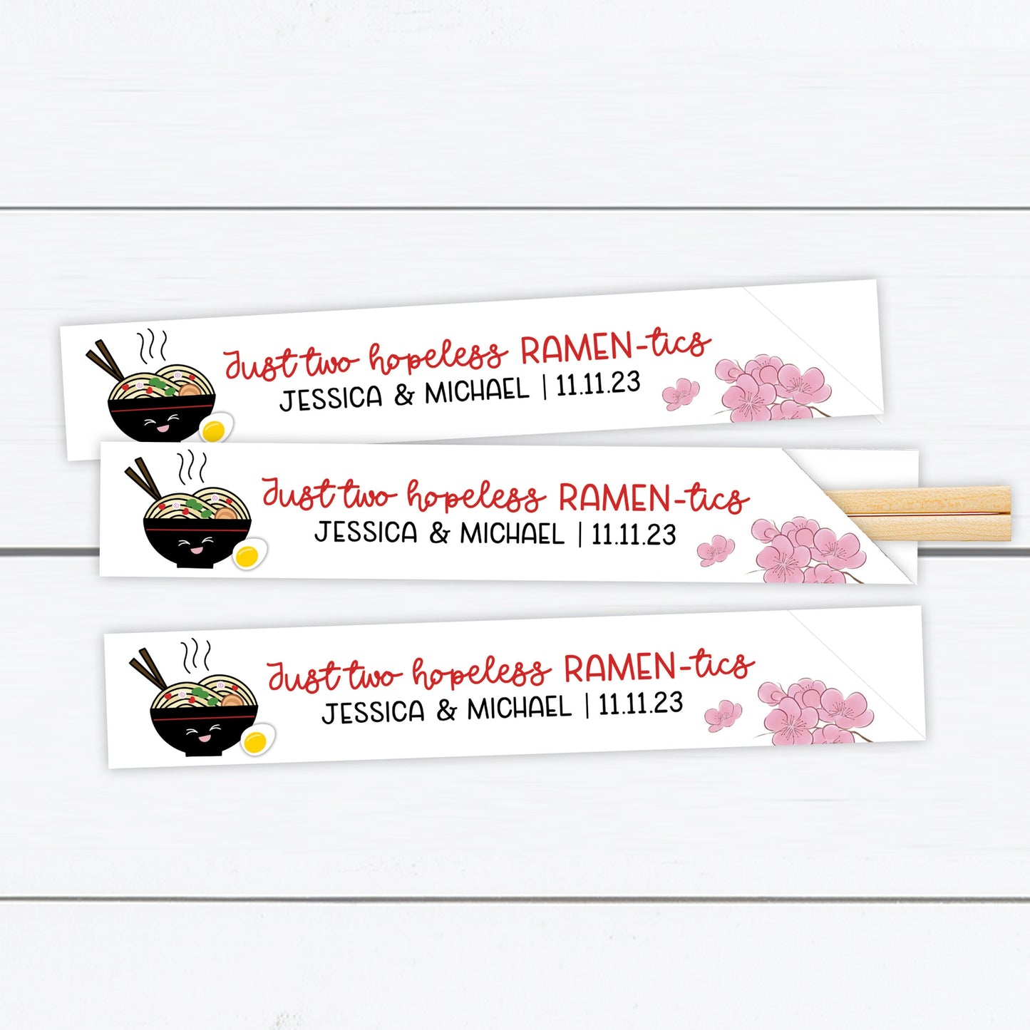 Ramen Sign, Ramen Station Sign, Ramen Bowl Sign, Custom Chopsticks, Personalized Chopstick Sleeves, Hopeless Ramentics, Wedding Sign