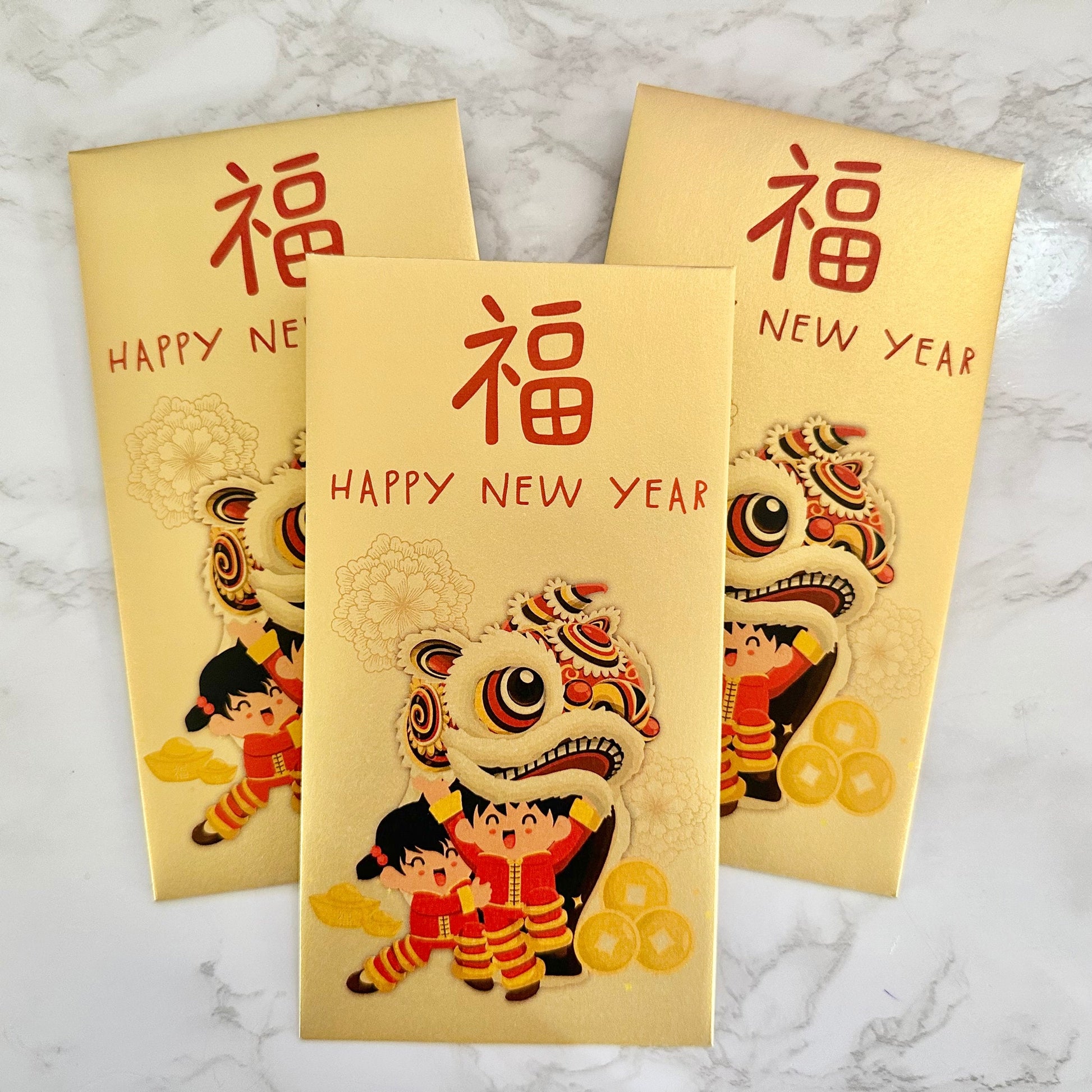 Lunar New Year Money Envelope with Lion Dance – La Design Boutique