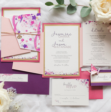 Load image into Gallery viewer, Japanese Inspired Floral Asian Wedding Invitation Suite
