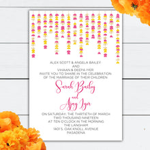 Load image into Gallery viewer, Hanging Marigolds Indian Hindu Cultural Wedding Invitation
