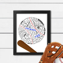 Load image into Gallery viewer, custom baseball gift personalized with name in frame

