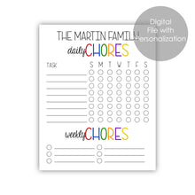 Load image into Gallery viewer, chore chart printable
