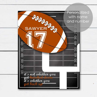 Personalized Football Art Gift with Player Name and Number