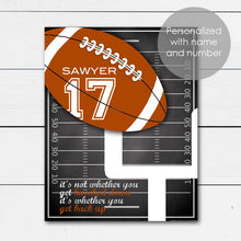 Load image into Gallery viewer, Personalized Football Art Gift with Player Name and Number
