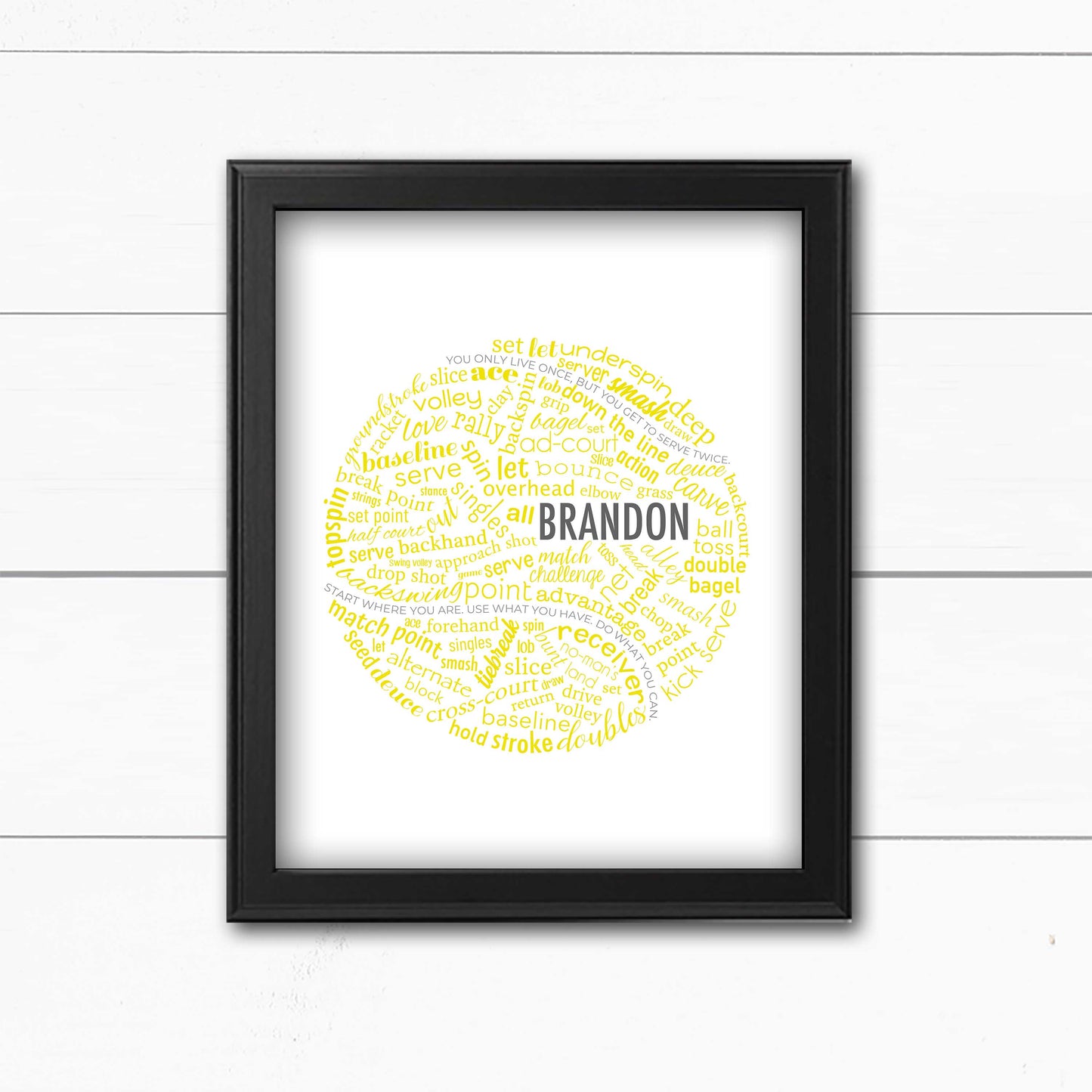 personalized tennis ball art for coach or team