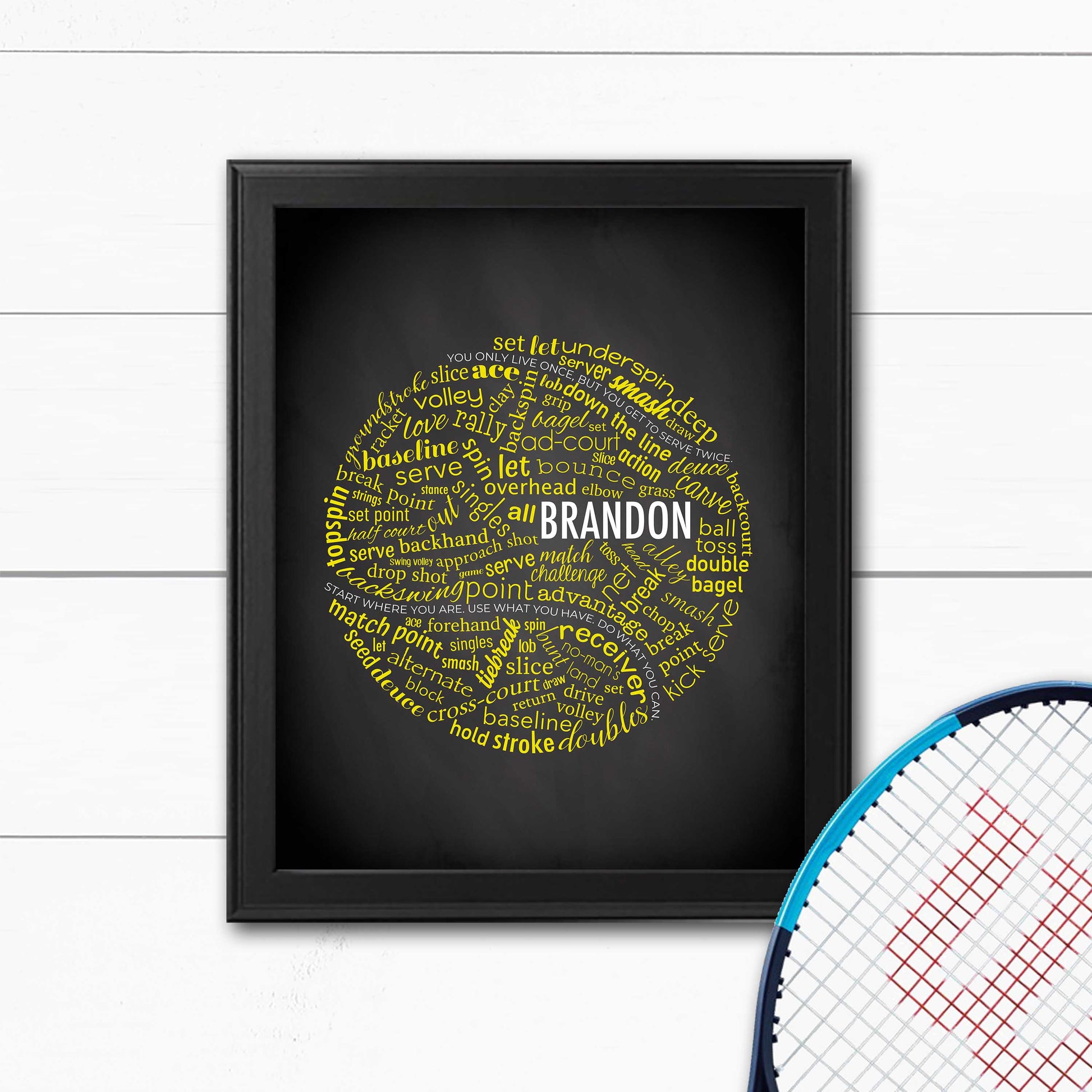 custom tennis ball art print for gift