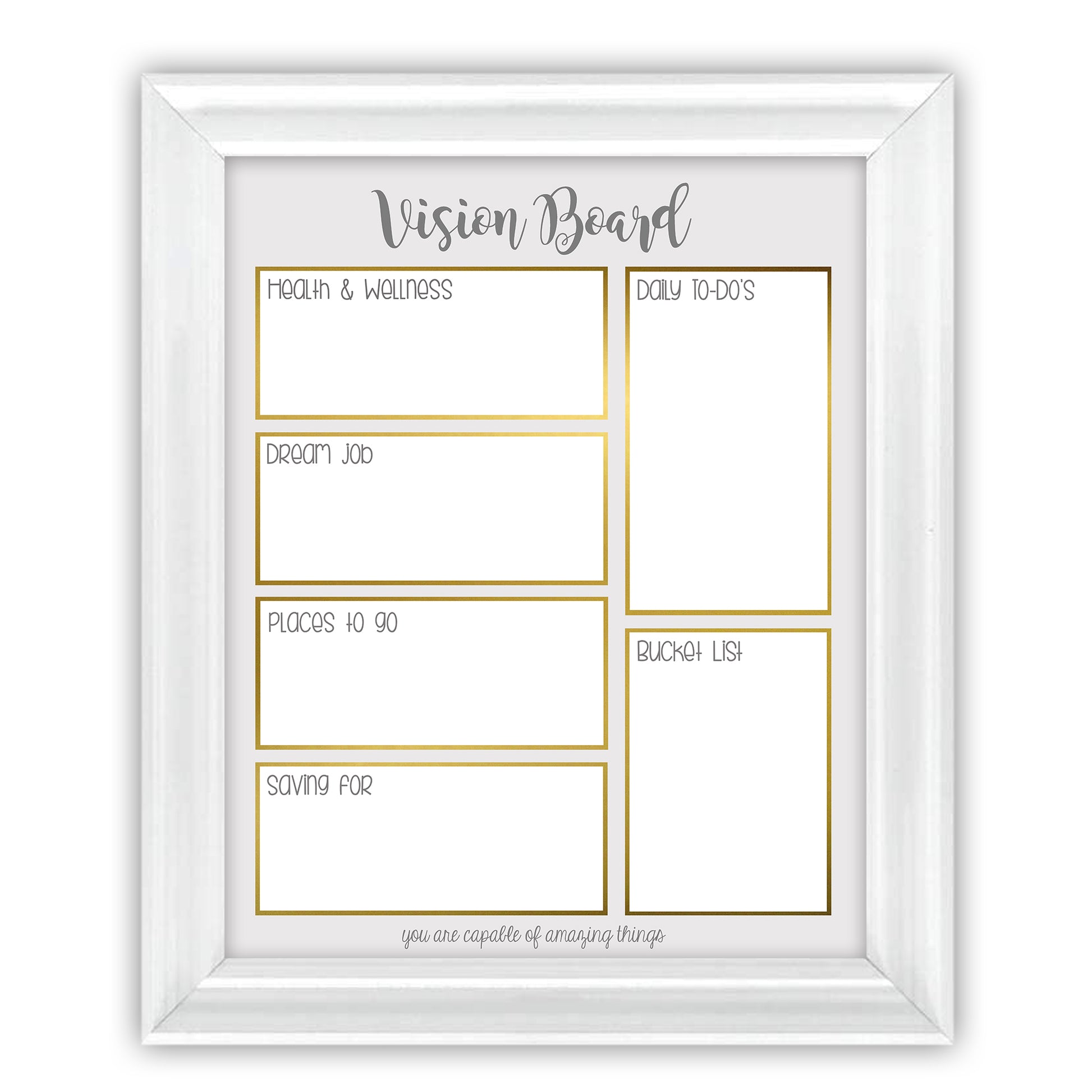 White Vision Board Kit - STUNNING powerful dream board