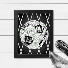 Load image into Gallery viewer, soccer ball art with names and terms
