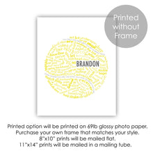 Load image into Gallery viewer, Personalized Tennis Ball Print for Player or Team Gift
