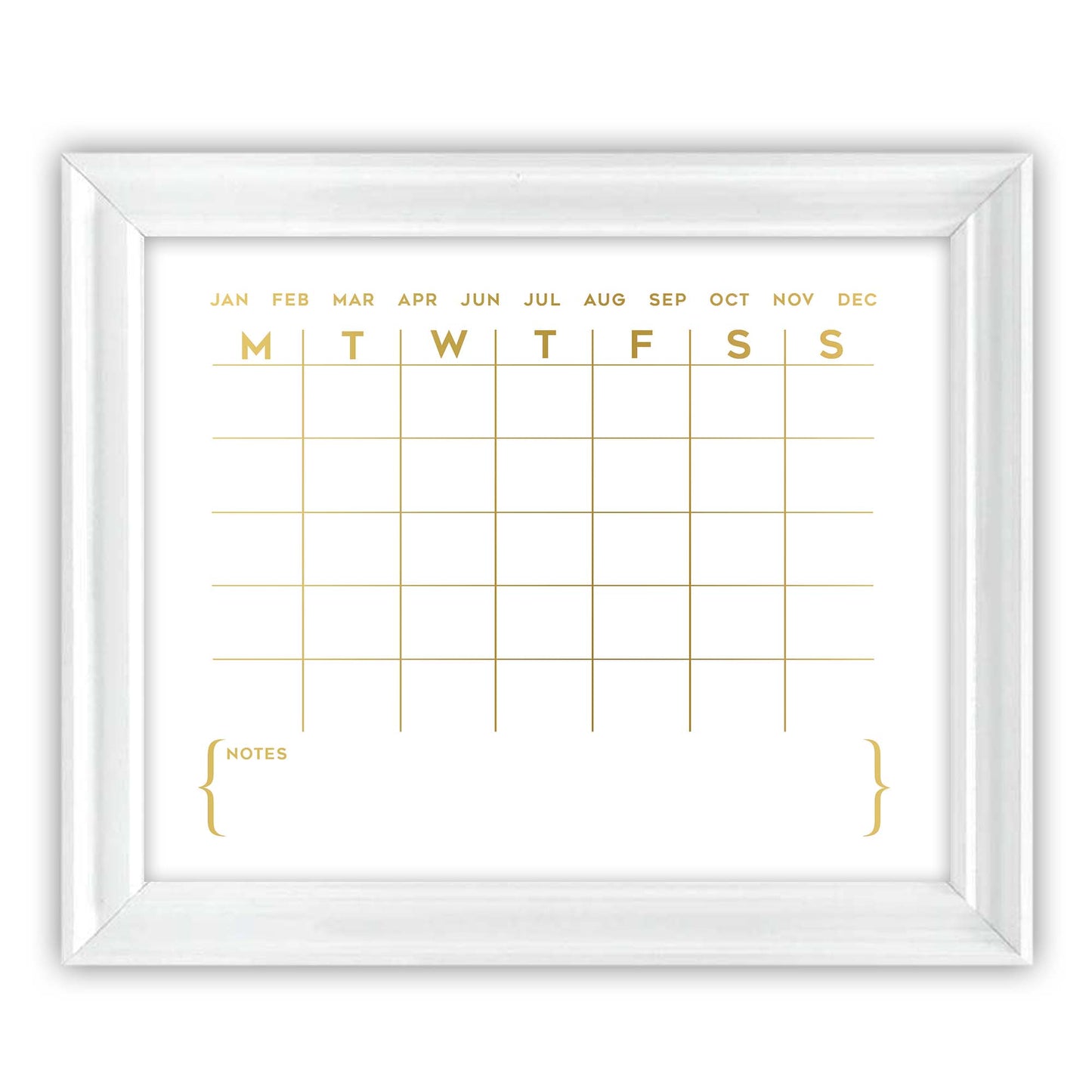 Modern Gold Monthly Calendar Wall Art for Office Decor